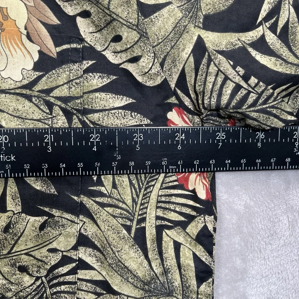 Tori Richards Honolulu Button Down Large Floral Hawaiin Cotton Lawn USA Vintage